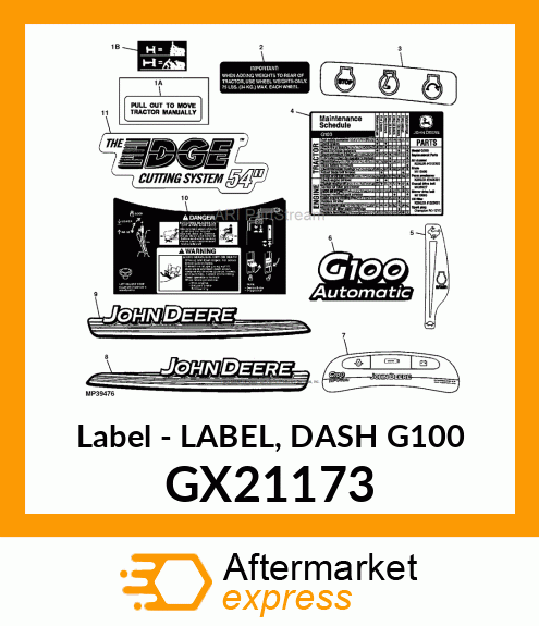 Label - LABEL, DASH G100 GX21173