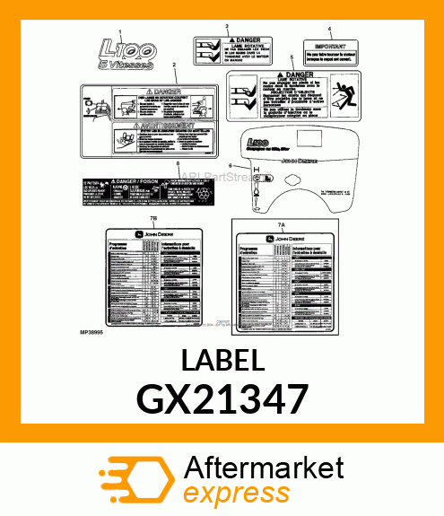 Label Hood Model L100 1742 GX21347