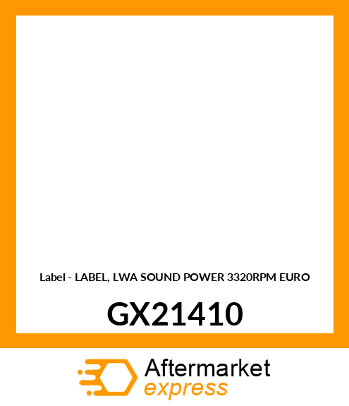 Label - LABEL, LWA SOUND POWER 3320RPM EURO GX21410