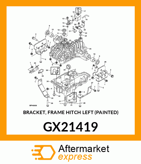 BRACKET, FRAME HITCH LEFT (PAINTED) GX21419