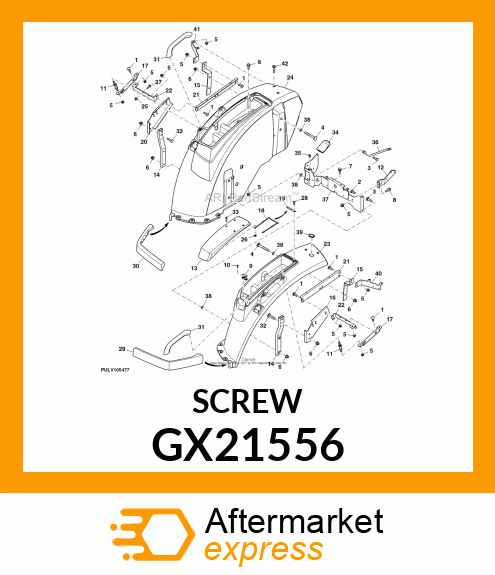 SCREW, M6 X 1 X 25 FLAT CTSK GX21556