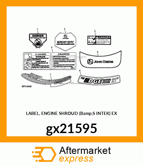 LABEL, ENGINE SHROUD (Bamp;S INTEK) EX gx21595