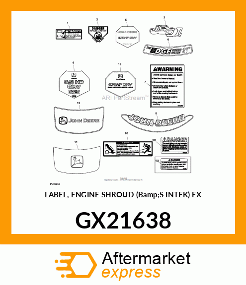 LABEL, ENGINE SHROUD (Bamp;S INTEK) EX GX21638
