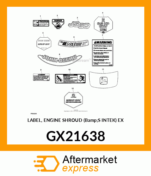 LABEL, ENGINE SHROUD (Bamp;S INTEK) EX GX21638