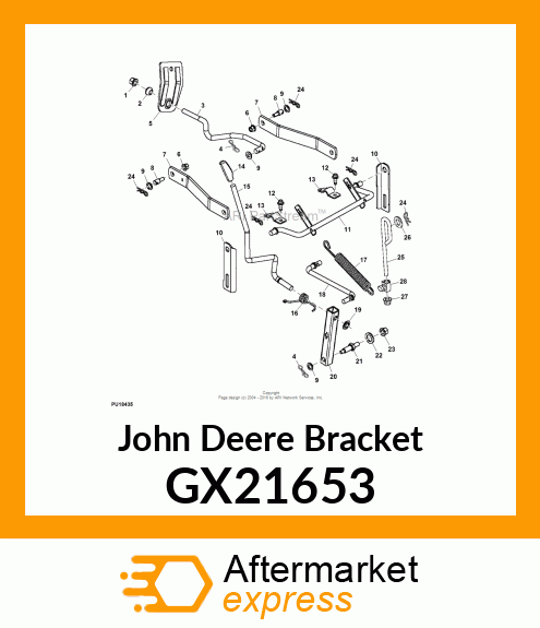 BRACKET, DECK HANGER # GX21653