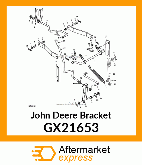 BRACKET, DECK HANGER # GX21653