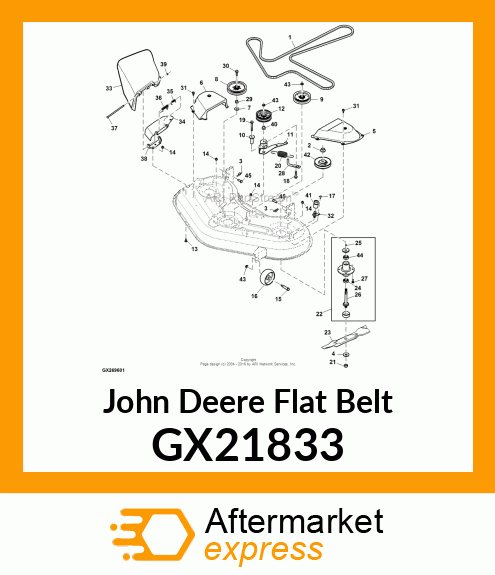 FLAT BELT, 2005 MOWER DRIVE 48" UNI GX21833