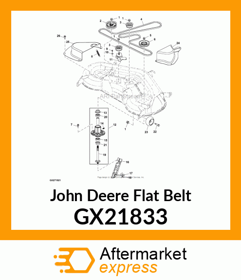 FLAT BELT, 2005 MOWER DRIVE 48" UNI GX21833