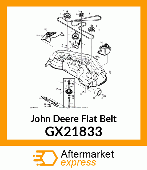 FLAT BELT, 2005 MOWER DRIVE 48" UNI GX21833