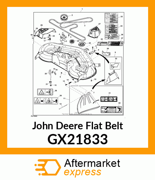 FLAT BELT, 2005 MOWER DRIVE 48" UNI GX21833