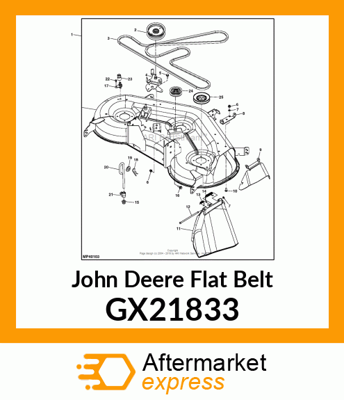 FLAT BELT, 2005 MOWER DRIVE 48" UNI GX21833