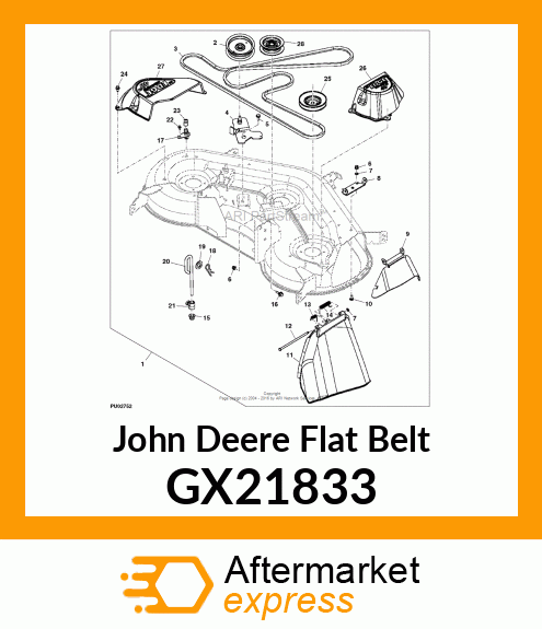 FLAT BELT, 2005 MOWER DRIVE 48" UNI GX21833