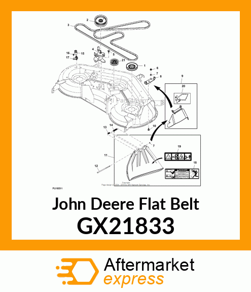 FLAT BELT, 2005 MOWER DRIVE 48" UNI GX21833