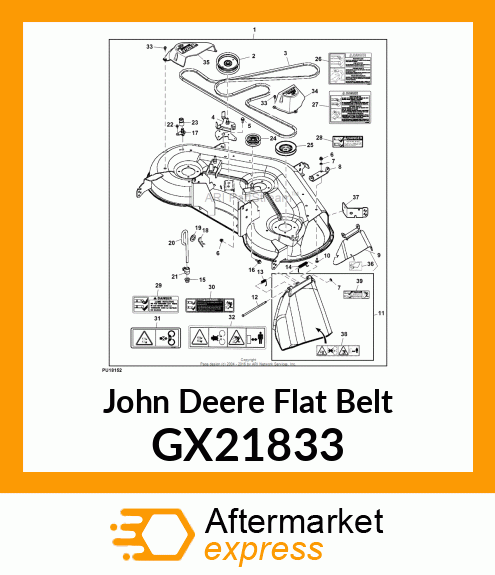 FLAT BELT, 2005 MOWER DRIVE 48" UNI GX21833