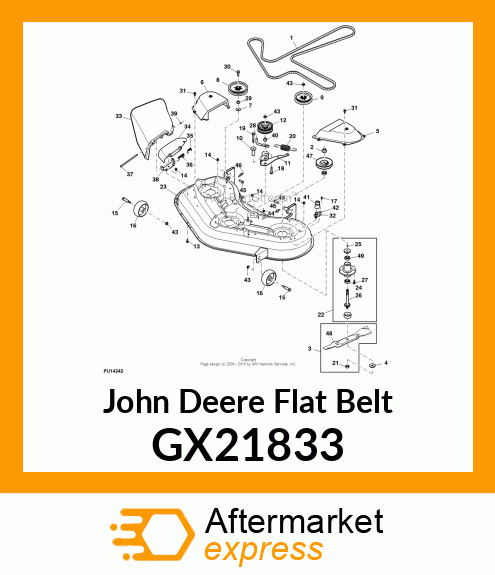 FLAT BELT, 2005 MOWER DRIVE 48" UNI GX21833