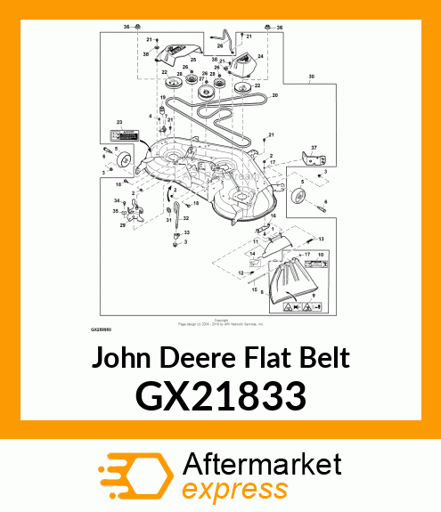 FLAT BELT, 2005 MOWER DRIVE 48" UNI GX21833