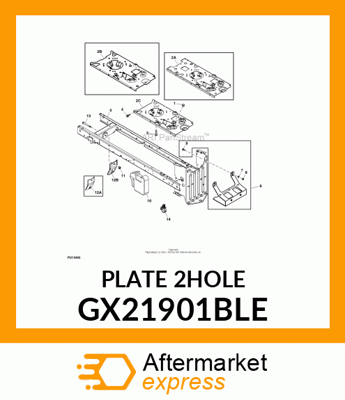 Bracket - BRACKET, FRONT DECK HANGER BLACK-EC GX21901BLE