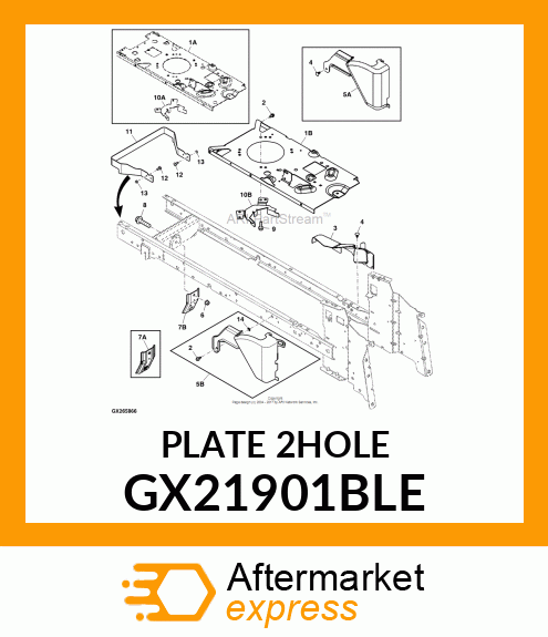 Bracket - BRACKET, FRONT DECK HANGER BLACK-EC GX21901BLE