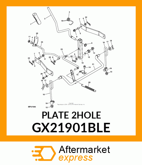 Bracket - BRACKET, FRONT DECK HANGER BLACK-EC GX21901BLE