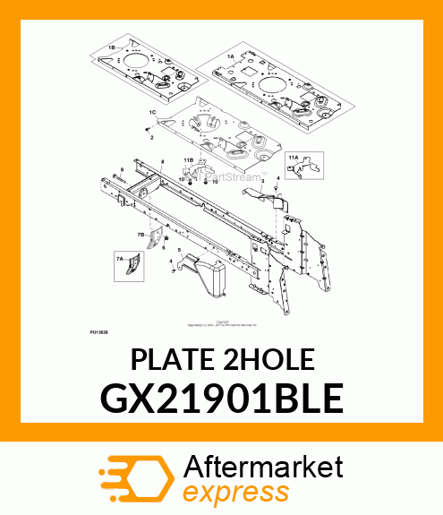 Bracket - BRACKET, FRONT DECK HANGER BLACK-EC GX21901BLE