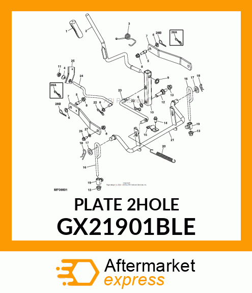 Bracket - BRACKET, FRONT DECK HANGER BLACK-EC GX21901BLE