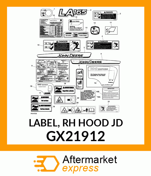 LABEL, RH HOOD JD GX21912