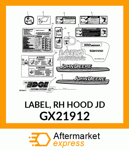 LABEL, RH HOOD JD GX21912