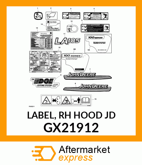 LABEL, RH HOOD JD GX21912