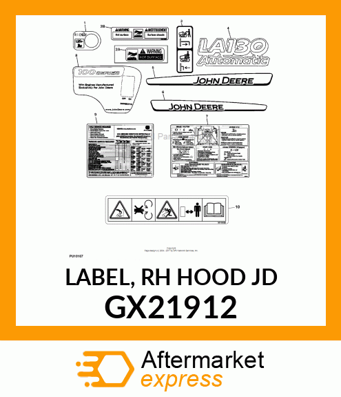 LABEL, RH HOOD JD GX21912