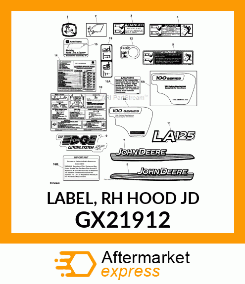 LABEL, RH HOOD JD GX21912