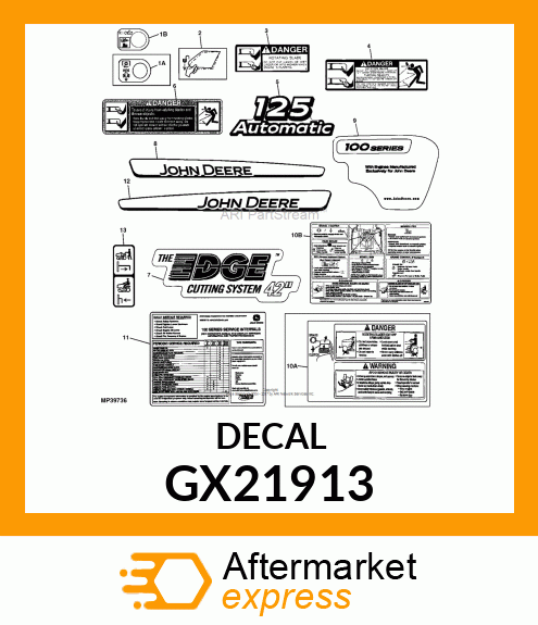 LABEL, LH HOOD JD GX21913