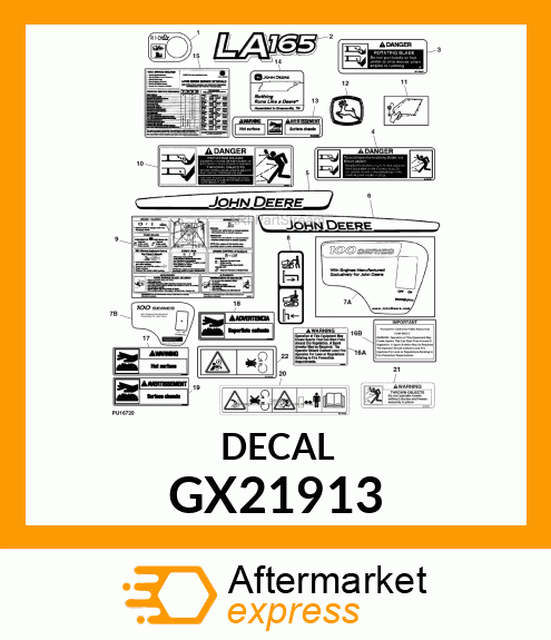 LABEL, LH HOOD JD GX21913