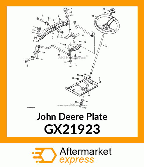 PLATE, STEERING SUPPORT# GX21923
