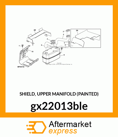 SHIELD, UPPER MANIFOLD (PAINTED) gx22013ble