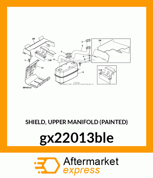 SHIELD, UPPER MANIFOLD (PAINTED) gx22013ble