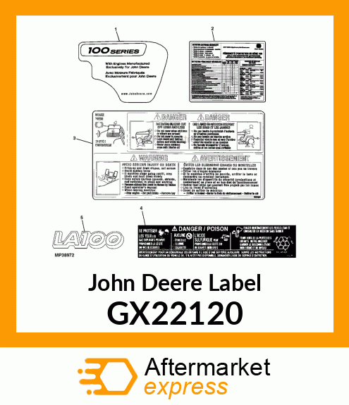 LABEL,DASH MANUAL PTO W/42DECK BILI GX22120