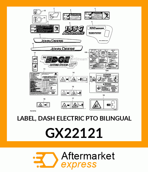 LABEL, DASH ELECTRIC PTO BILINGUAL GX22121