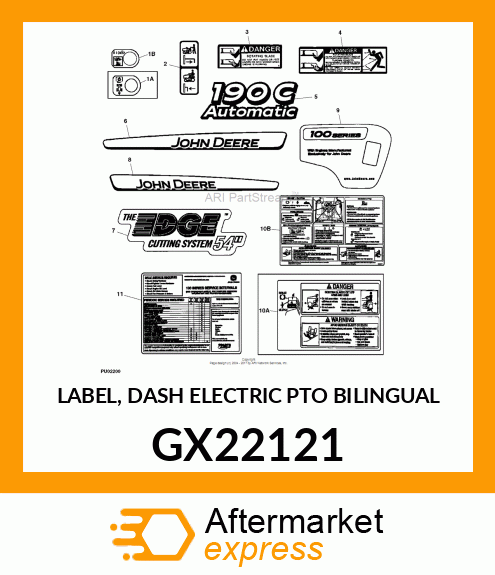 LABEL, DASH ELECTRIC PTO BILINGUAL GX22121