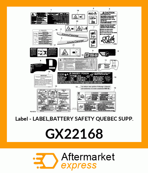 Label - LABEL,BATTERY SAFETY QUEBEC SUPP. GX22168