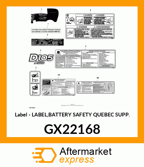 Label - LABEL,BATTERY SAFETY QUEBEC SUPP. GX22168