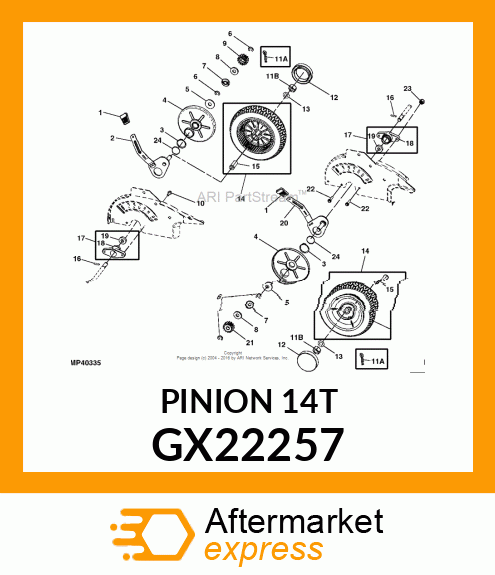 PINION, LH DRIVE GX22257