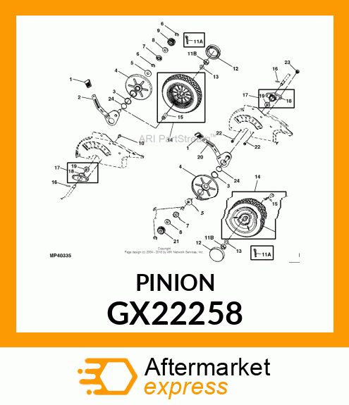 PINION, RH DRIVE GX22258