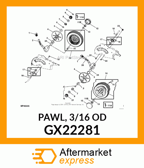 PAWL, 3/16 OD GX22281