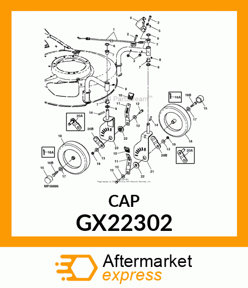 CAP, HUB 1.375 DIA GX22302