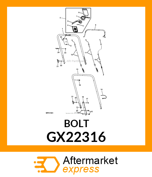 BOLT, HANDLE 5/16 X 2 GX22316