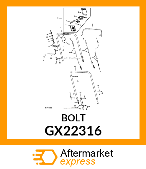 BOLT, HANDLE 5/16 X 2 GX22316