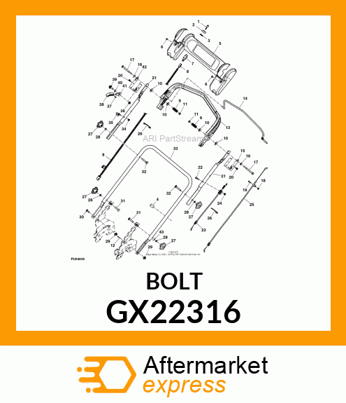 BOLT, HANDLE 5/16 X 2 GX22316