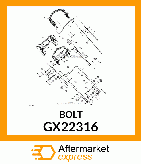 BOLT, HANDLE 5/16 X 2 GX22316