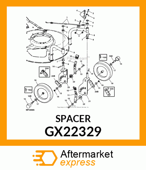 SPACER, SWIVEL WHL PVT GX22329