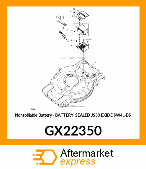 Nonspillable Battery - BATTERY, SEALED JS30 EXIDE SW4L-BS GX22350